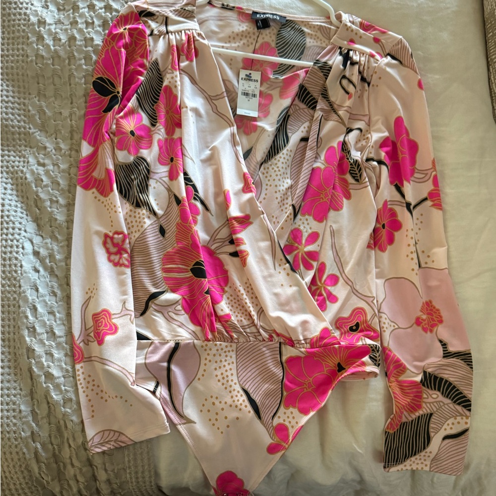 Express Pink Floral Body Suit